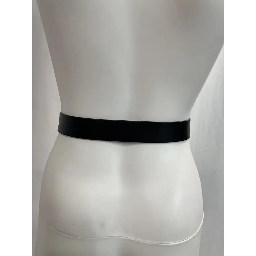 The Attico 'Chain' Black Leather Draped Chain Detail Belt Size L - Picture 3 of 5